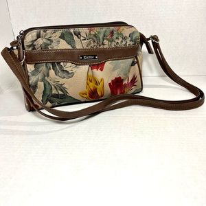 MultiSac handbags floral dynamic mini cross body Valencia chocolate pockets